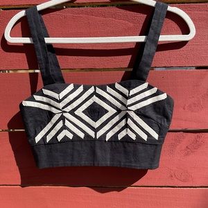 H&M Crop Tank black & white